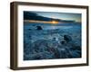 Sunset at Beach with Waves Breaking on Shoreline, Martha's Vineyard-James Shive-Framed Photographic Print