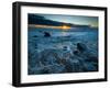 Sunset at Beach with Waves Breaking on Shoreline, Martha's Vineyard-James Shive-Framed Photographic Print