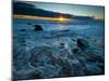 Sunset at Beach with Waves Breaking on Shoreline, Martha's Vineyard-James Shive-Mounted Photographic Print