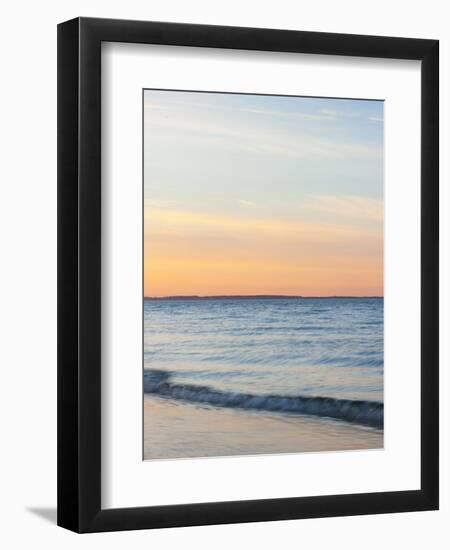 Sunset at Beach with Waves-James Shive-Framed Premium Photographic Print