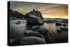 Sunset at Bonsai Rock in Lake Tahoe, Nevada-Raymond Carter-Stretched Canvas