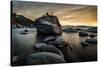 Sunset at Bonsai Rock in Lake Tahoe, Nevada-Raymond Carter-Stretched Canvas