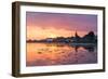 Sunset at Bosham in West Sussex-Chris Button-Framed Photographic Print