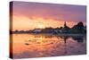 Sunset at Bosham in West Sussex-Chris Button-Stretched Canvas