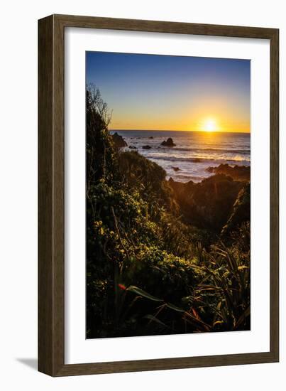 Sunset at Cape Foulwind Near Westport, West Coast, South Island, New Zealand, Pacific-Michael Runkel-Framed Photographic Print