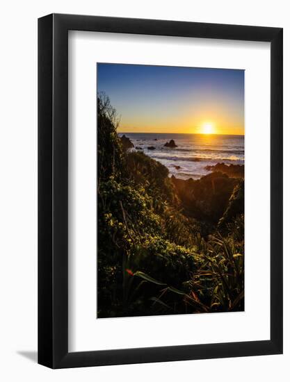 Sunset at Cape Foulwind Near Westport, West Coast, South Island, New Zealand, Pacific-Michael Runkel-Framed Photographic Print