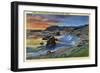 Sunset at Cape San Sabastian on Oregon Coast Highway, Oregon - Oregon Coast-Lantern Press-Framed Art Print