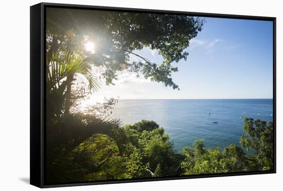 Sunset at Castara Bay in Tobago, Trinidad and Tobago, West Indies, Caribbean, Central America-Alex Treadway-Framed Stretched Canvas