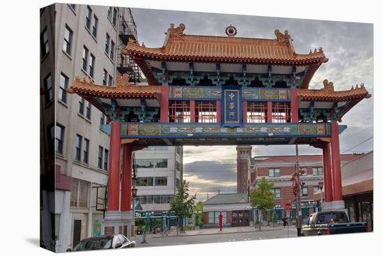 Sunset at Chinatown Gate in Seattle Washington-jpldesigns-Stretched Canvas