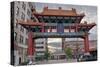 Sunset at Chinatown Gate in Seattle Washington-jpldesigns-Stretched Canvas