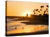 Sunset at Corona Del Mar Beach, Newport Beach, Orange County, California, United States of America,-Richard Cummins-Stretched Canvas