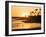 Sunset at Corona Del Mar Beach, Newport Beach, Orange County, California, United States of America,-Richard Cummins-Framed Photographic Print