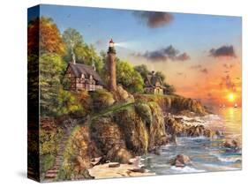 Sunset at Craggy Point-Dominic Davison-Stretched Canvas