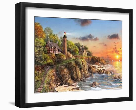 Sunset at Craggy Point-Dominic Davison-Framed Art Print