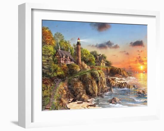 Sunset at Craggy Point-Dominic Davison-Framed Art Print