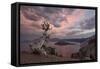 Sunset at Crater Lake with Wizard Island-James-Framed Stretched Canvas