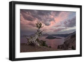 Sunset at Crater Lake with Wizard Island-James-Framed Photographic Print