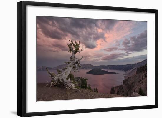 Sunset at Crater Lake with Wizard Island-James-Framed Photographic Print