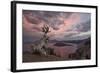 Sunset at Crater Lake with Wizard Island-James-Framed Photographic Print