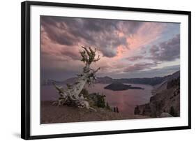 Sunset at Crater Lake with Wizard Island-James-Framed Photographic Print