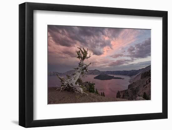 Sunset at Crater Lake with Wizard Island-James-Framed Photographic Print