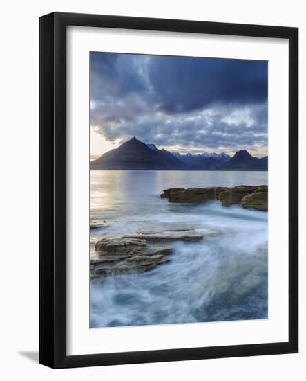 Sunset at Elgol Beach on Loch Scavaig, Cuillin Mountains, Isle of Skye, Scotland-Chris Hepburn-Framed Photographic Print