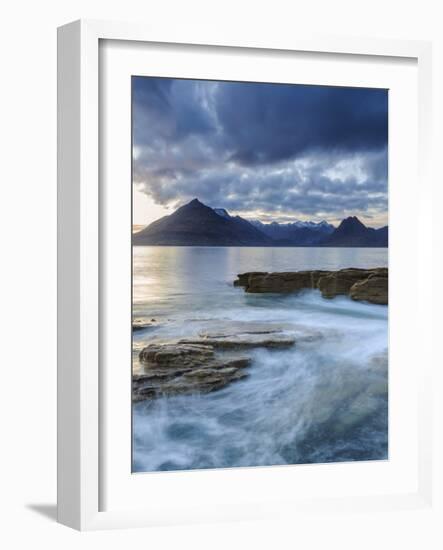 Sunset at Elgol Beach on Loch Scavaig, Cuillin Mountains, Isle of Skye, Scotland-Chris Hepburn-Framed Photographic Print