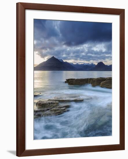 Sunset at Elgol Beach on Loch Scavaig, Cuillin Mountains, Isle of Skye, Scotland-Chris Hepburn-Framed Photographic Print