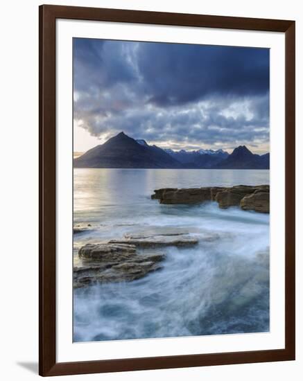 Sunset at Elgol Beach on Loch Scavaig, Cuillin Mountains, Isle of Skye, Scotland-Chris Hepburn-Framed Photographic Print