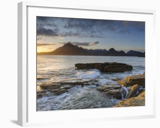 Sunset at Elgol Beach on Loch Scavaig, Cuillin Mountains, Isle of Skye, Scotland-Chris Hepburn-Framed Photographic Print