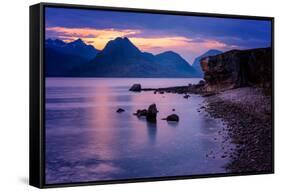 Sunset at Elgol, Isle of Skye, Inner Hebrides, Scotland, United Kingdom, Europe-Karen Deakin-Framed Stretched Canvas