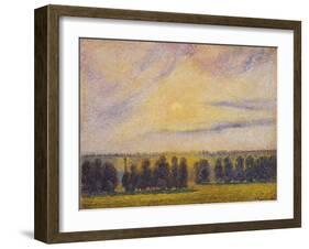 Sunset at Èragny, 1890-Camille Pissarro-Framed Giclee Print