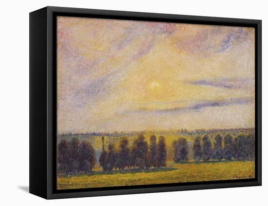 Sunset at Èragny, 1890-Camille Pissarro-Framed Stretched Canvas