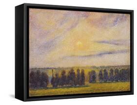 Sunset at Èragny, 1890-Camille Pissarro-Framed Stretched Canvas