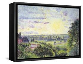 Sunset at Eragny, 1891-Camille Pissarro-Framed Stretched Canvas