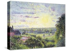 Sunset at Eragny, 1891-Camille Pissarro-Stretched Canvas