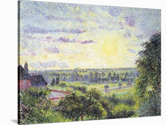 Sunset at Eragny, 1891-Camille Pissarro-Stretched Canvas