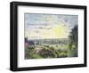 Sunset at Eragny, 1891-Camille Pissarro-Framed Premium Giclee Print