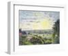 Sunset at Eragny, 1891-Camille Pissarro-Framed Premium Giclee Print