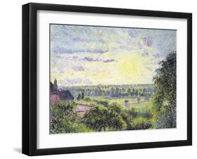 Sunset at Eragny, 1891-Camille Pissarro-Framed Giclee Print