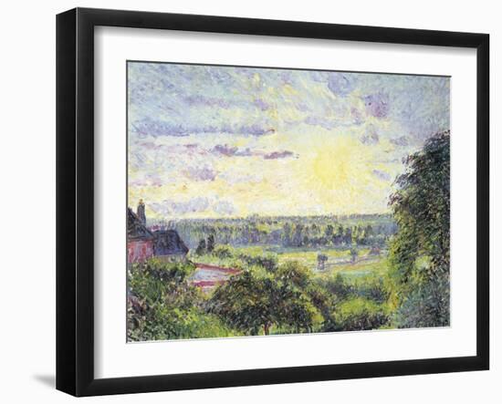 Sunset at Eragny, 1891-Camille Pissarro-Framed Giclee Print