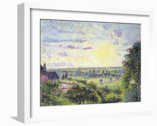 Sunset at Eragny, 1891-Camille Pissarro-Framed Giclee Print