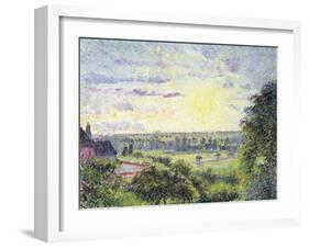 Sunset at Eragny, 1891-Camille Pissarro-Framed Giclee Print