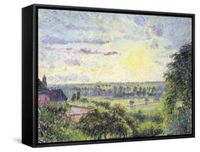 Sunset at Eragny, 1891-Camille Pissarro-Framed Stretched Canvas