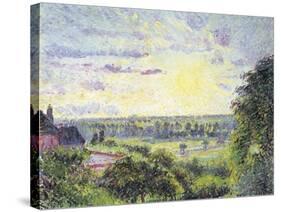 Sunset at Eragny, 1891-Camille Pissarro-Stretched Canvas