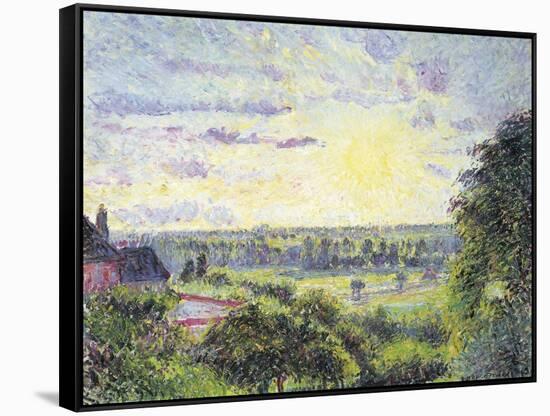 Sunset at Eragny, 1891-Camille Pissarro-Framed Stretched Canvas