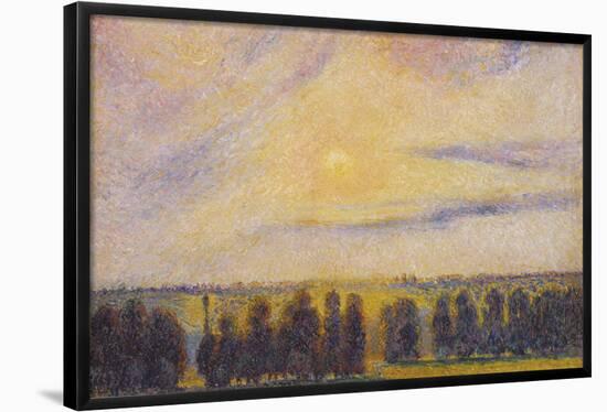 Sunset at Eragny. Date/Period: 1890. Painting. Oil on canvas Oil on canvas. Height: 82.7 cm (32....-CAMILLE PISSARRO-Framed Poster