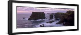 Sunset at Eshaness Basalt Cliffs, with Moo Stack on Left, Northmavine, Shetland Islands, Scotland-Patrick Dieudonne-Framed Photographic Print