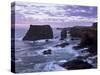 Sunset at Eshaness Basalt Cliffs, with Moo Stack on Left, Northmavine, Shetland Islands, Scotland-Patrick Dieudonne-Stretched Canvas