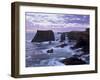 Sunset at Eshaness Basalt Cliffs, with Moo Stack on Left, Northmavine, Shetland Islands, Scotland-Patrick Dieudonne-Framed Photographic Print